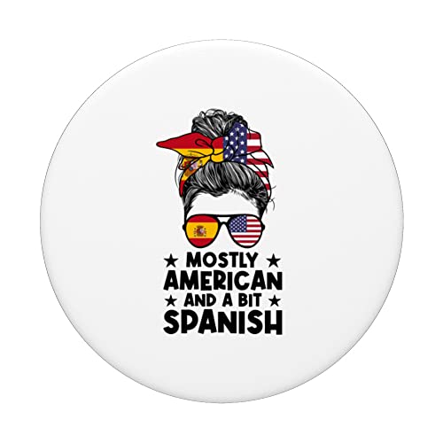 mostly american and a bit spanish Spain PopSockets Swappable PopGrip, Black - Image 3