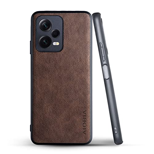 Funda protectora completa para Redmi Note 12 Pro 5G carcasa cuero retro cafe 6