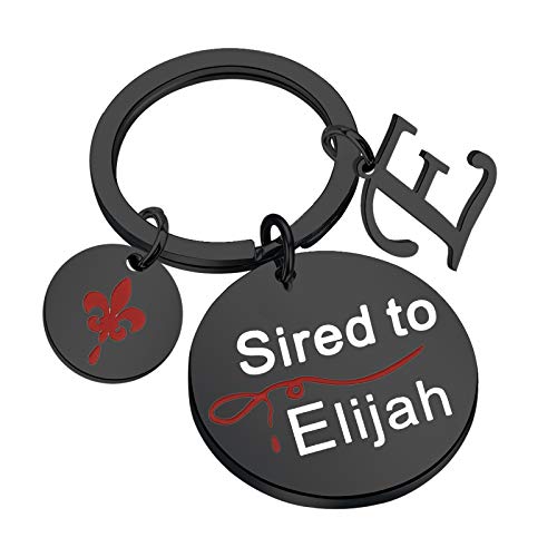 The Originals Inspired Jewelry - Llavero con texto en inglés 'The Vampire Diaries' (Sired to Elijah K negro)
