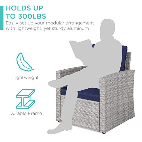 image for Best Choice Products 7-Seater Conversation Wicker Sofa Dining Table, O