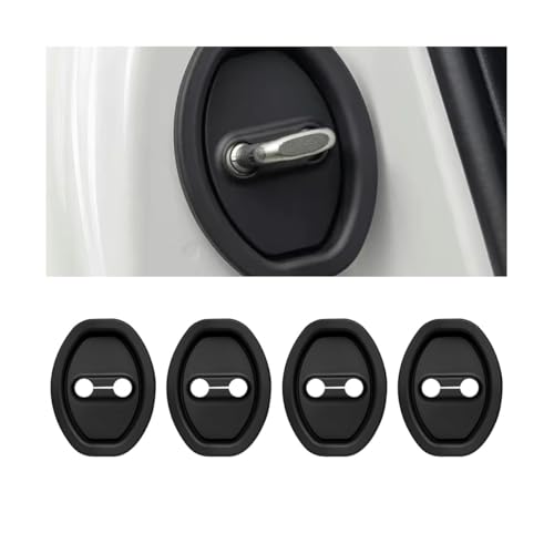 4 Pcs Car Door Lock Covers for Mercedes Benz A-Klasse Limousine 4 (IV) V177 I 2019-2023, Door Latch Protectors,Effectively Waterproof Rustproof Absorption Rust Prevention,Black