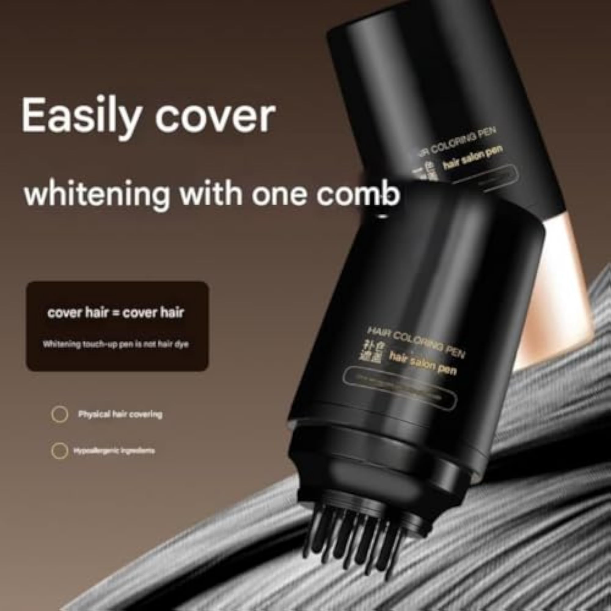 2 in 1 Natural Hair Color Comb Black, Easy Coloring