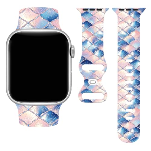 Fish Scales Watch�o���h Apple Watch�Ή� �S�V���[�Y �\�t�g�V���R���X�g���b�v ���߉\�Ȍ����p�o���h