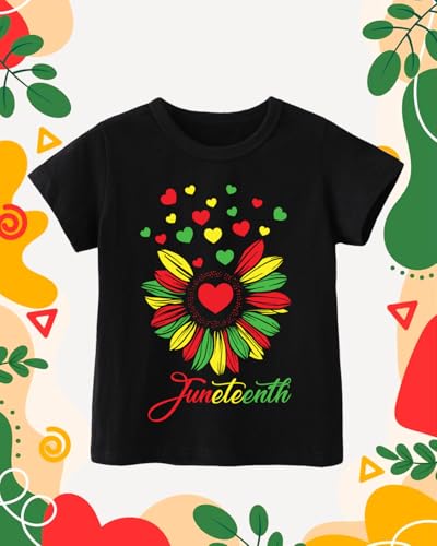 Toddler Juneteenth Shirt for Boys Girls 2-8T Kids, 1865 June 19th Black History Shirts Freedom Tops2