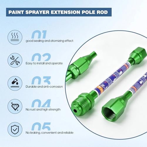 Pistolet peinture sans air pulvérisateur airless extension tige verte 3 pièces - 6