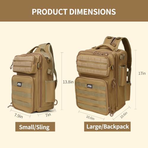 Image of Fishing Backpack with Rod Holder, Fishing Tackle Bag | Large Capacity Waterproof Back Pack for Fishing Gear & Equipment, Fishing Gifts for Men & Fisherme