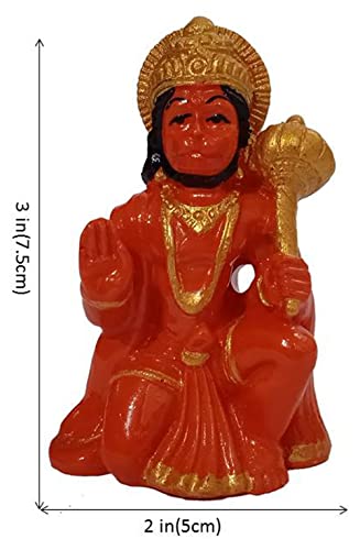 Estatua de Resina Bhakt Hanuman Roja miniatura 6
