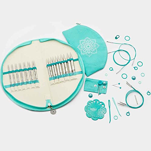 KnitPro The Mindful Collection Gratitude Interchangeable Needles Set 5" (13cm), Silver, 3mm-12mm