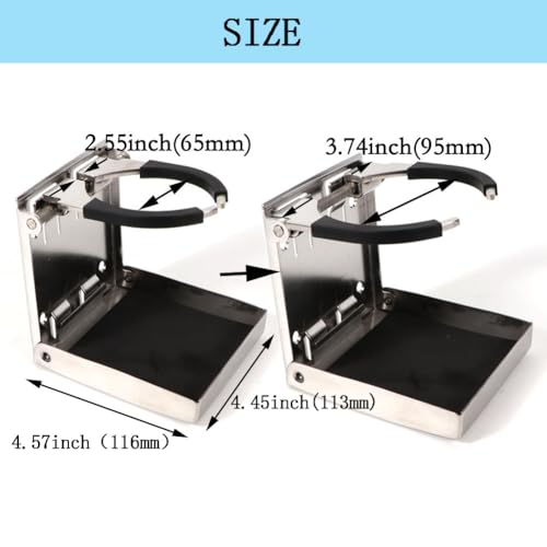 Portavasos Ajustable Plegable Acero Inoxidable 2 Piezas miniatura 2