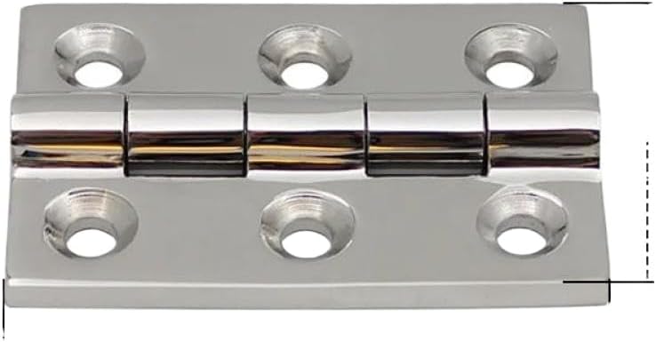 Marine Rectangular 75x50x5mm Heavy Cabinet Hinges 6 Hole Door Casting Hinge Compatible with Boat 316 304 Stainless Steel Deck Hinge(316 Stainless Steel)