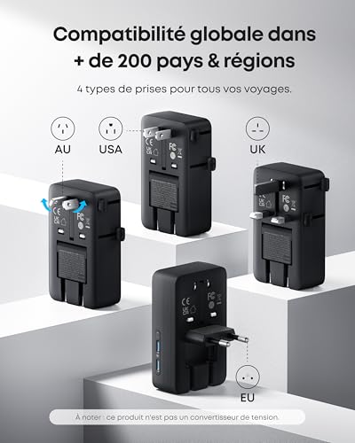 Adaptateur de voyage Anker Nano 5 en 1 - vue 3
