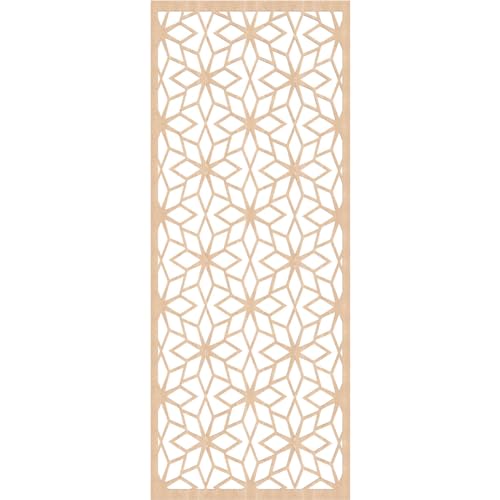 Image of Lake Decorative Pierced Fretwork Wood Wall Panels, 37 3 /8 inchW x 94 3 /8 inchH x 1 /4 inchT, Red Oak