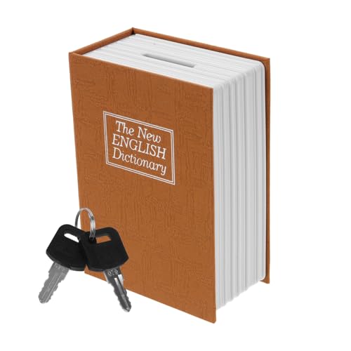 Lurrose 5 Pièces Coffre-fort De Livre Simulé Faux Code Petit Avec Coffre-fort Ancien Forme Clé Livres Sûr Pour Les Enfants Cadenas Verrouillable Coffre Fort Plastique