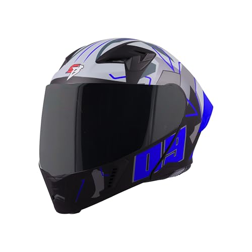 Image of Steelbird SBA-20 09 ISI Certified Flip-Up Graphic Helmet for Men and Women with Inner Chrome Sun Shield