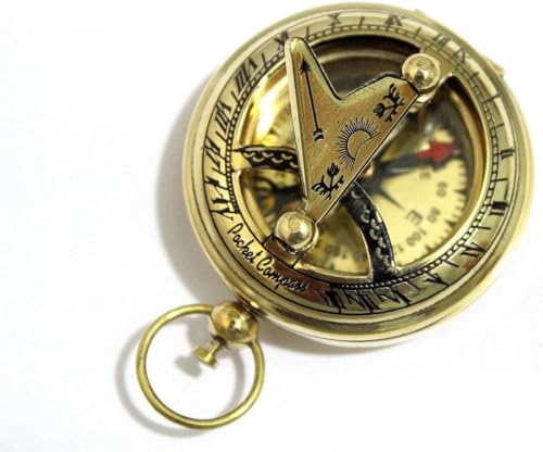 Brújula de Estilo Vintage Nautica de Latón de 2 pulgadas con Diseño de Antigüedad miniatura 1