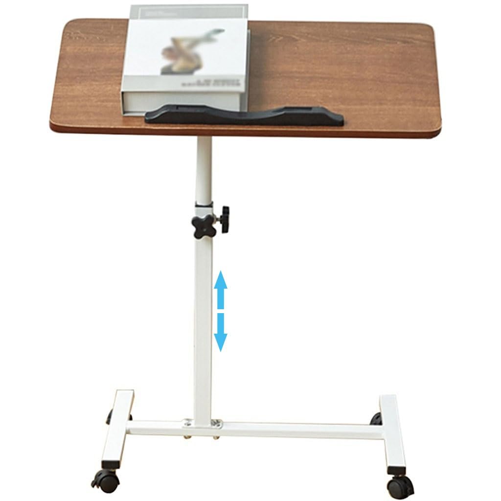 CGCSYZ Adjustable Desk – Mobile Rotating Table, Manual Height Adjustable for Bedroom and Classroom, Ergonomic Design for Comfort & Productivity (Marrone 50X30cm)