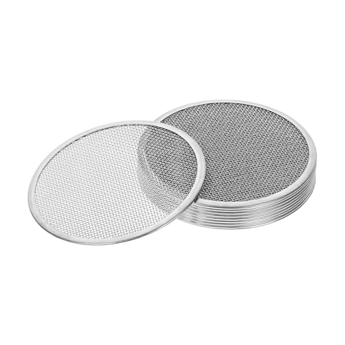 10 Pack Sprouting Lids, 304 Stainless Steel Screen Filter Strainer Lid for 82mm/3.2in Wide Mouth Mason Regular Mouth Jar Mesh Bean Sprout Sieve Lids for Bean, Alfalfa, Broccoli, Lentil
