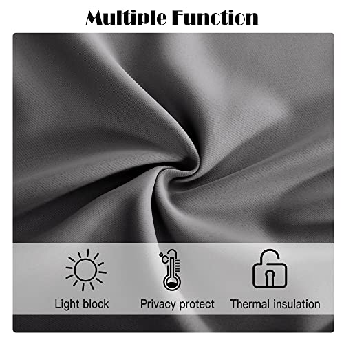 Ryb Home 100% Blackout Lined Curtains 84 Inch Length, 2 Layer Soundproof Drapes Energy Smart Living Room Window Treatment, W 70 X L 84 Inches, Grey, 1 Pair #TOP6