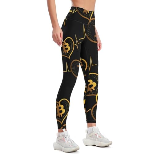 Bitcoin Heartbeat Women's Yoga Pants High Waisted Leggings Casual Sweatpants Joggers Pants for Gym Workout - Image 3
