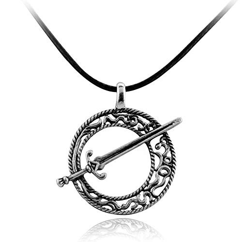 EU_LevinArt Dark Souls 3 Blade of the Dark Moon Anhänger Covenant Dark Souls 3 Schwert Anhänger Halskette Lederseil Spiel Steampunk Joyas