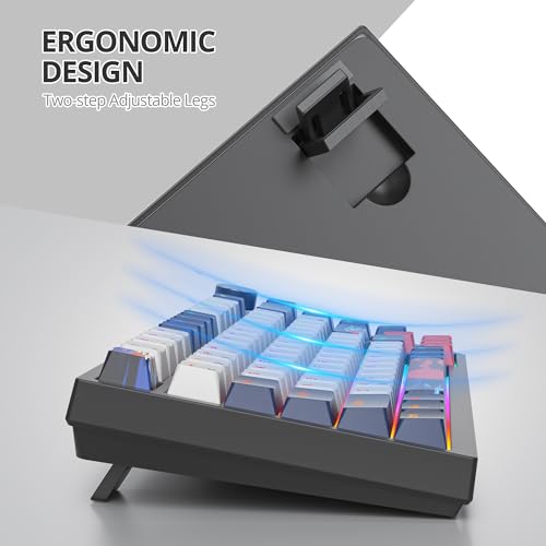 Image of 75% TKL Wired Mechanical Keyboard,RGB Backlit Gasket Mount 82 Key Hot Swappable Custom Linear Red Switch Gaming Keyboard with Volume Knob & PBT Keycaps (82 White Earth)