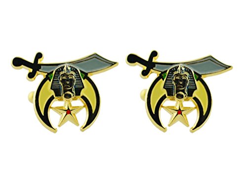 Mancuernillas en esmalte colorido con emblemas Shriner miniatura 1