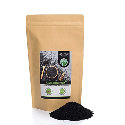 Comino negro entero (500g), nigella semillas, semillas de comino negro 100% natural, especia natural sin aditivos, vegano