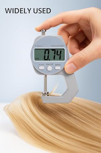 Image of Digital Thickness Gauge 0-20mm, 0.01mm Accuracy, LCD Display, Inch /mm Conversion, Precision Thickness Measuring Tool for Paper, Plastic, Metal, Leather & Sheet Materials (Guage-20mm)