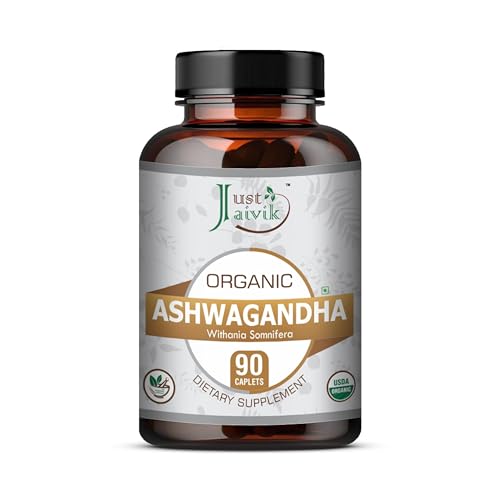 Just Jaivik Organic Ashwagandha| For General Wellness | Rejuvenates Mind and Body (750mg - 90 Tablets)