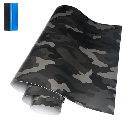 NewL Camo Vinyl Film Camouflage Car Wrap Film For Car Styling Bike Computer Laptop Scooter Motorcycle (Black, 30cm x 150cm)