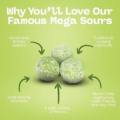 Barnetts Mega Sour Apple Fizz Candy 500g - Handmade British Hard Sweets Extreme Sour Candy Challenge