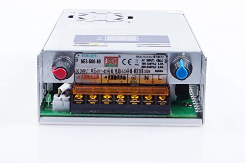 Adjustable DC Power Voltage Converter AC 110V - 220V to DC 0-80V 0-6.5A Module Switching Power Supply Digital Display 500W Voltage Regulator Built in Cooling Fan(0-80V 0-6.5A)2