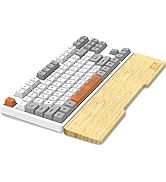 The HXSJ-V700 Gaming Keyboard is a super simple, really colorful, gaming keyboard. He has translucent key caps making it really bright. It’s also really quiet. So you’re not getting audible clicks or