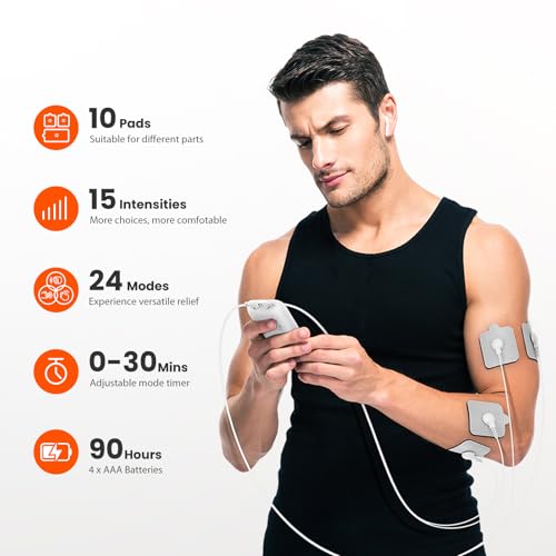 iHealth Dual Channel TENS Unit Stimulator with 24 Modes and 90 Hour Battery - image 3