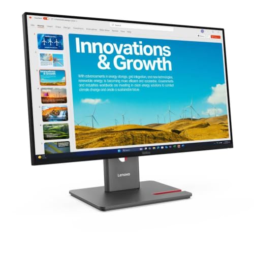 Image of Lenovo ThinkVision P24QD-40 24 inch Class WQHD LED Monitor - 16:9 - Eclipse Black