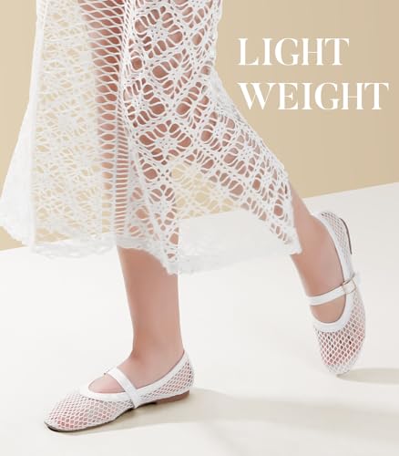 Image of Ankis Women's Mary Jane Ballet Flats, Mesh Jelly Fishnet Sandals