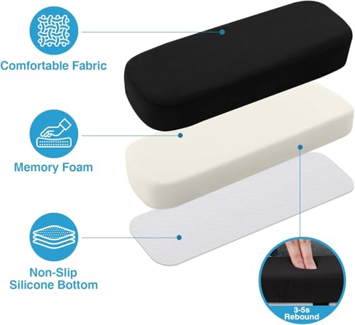 Image of Clefairy 2 Pack Thick Armrest Pads Memory Foam Office Chair Arm Pads - Office Chair Armrest Covers Provide Elbow Cushion and Relieve Pressure, Ergonomic Desk Chair Arm Covers
