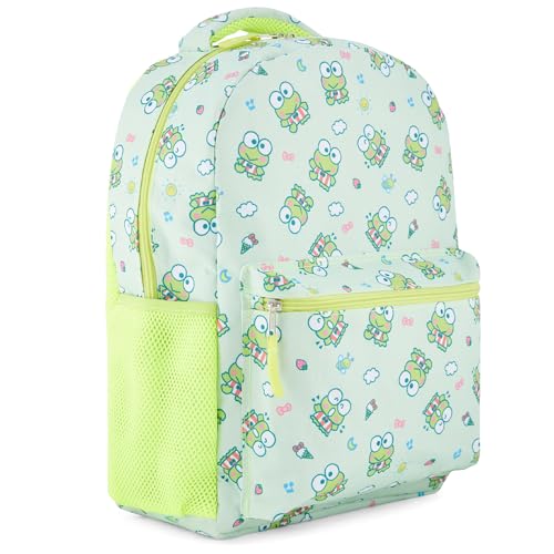 Mochila Escolar Hello Kitty Allover - My Melody, Kuromi, Keroppi - Oficialmente Licenciada, Amarelo, One Size, Moderno