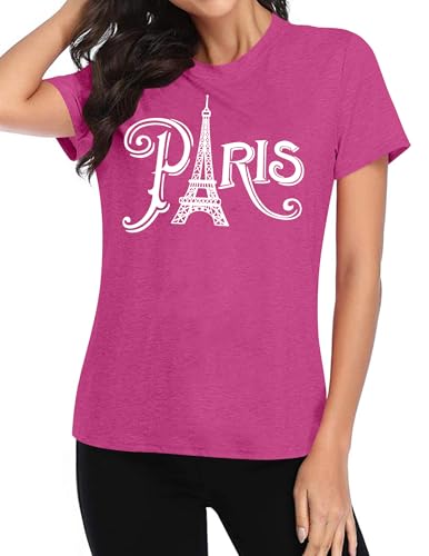 Image of Paris France Shirt Women Eiffel Tower T Shirt Travel in France Tshirts Vacation Tees Paris Tops