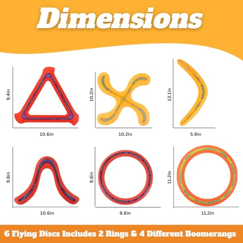 Liberty Imports Pack Combo de Anillos Voladores 6 Piezas Discos Deportivos de Plástico Pro, Anillos y Búmeranes - Juegos Deportivos al Aire Libre Ligeros para Niños y Adultos miniatura 5