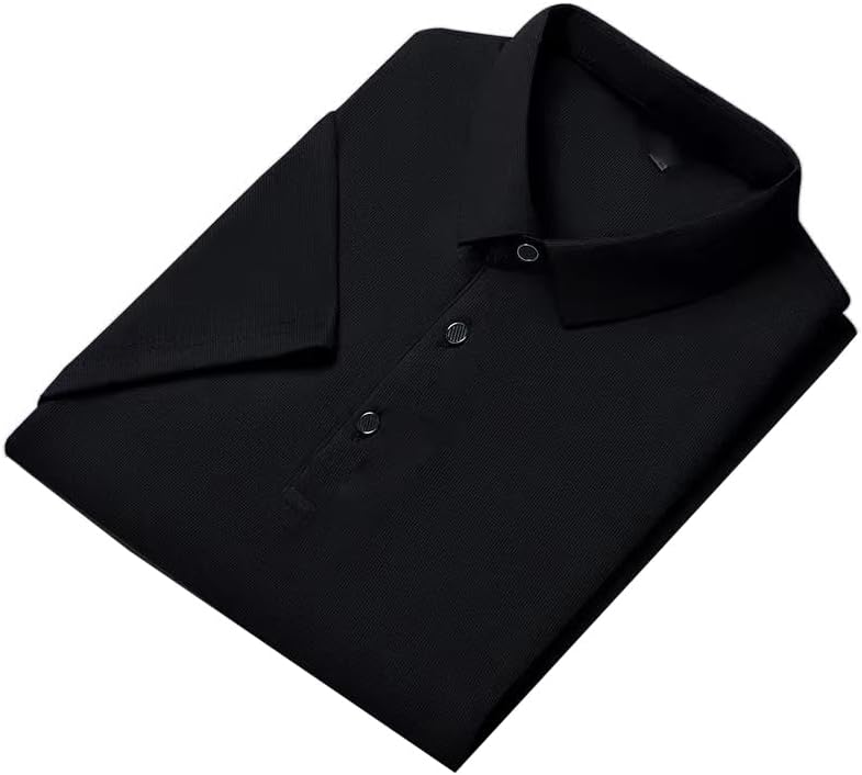 Mens Shirt Stretch Short Sleeve Polo Shirts for Men