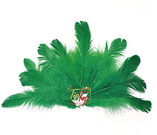 Image of Natural Dyed Feathers 10 cm (80 pieces) (Dark Green)
