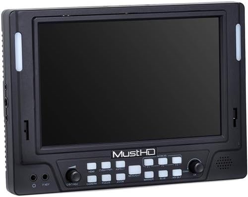 MustHD M702S 7" IPS Full HD On-Camera Field Monitor for Professional Videographers, 1920x1200, 3G-SDI/HDMI/Composite, with Power Adapter, and F970 Battery Plate