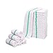 GOLD TEXTILES New Cotton Blend White Restaurant Bar Mops Kitchen Towels (120, Green Stripe)