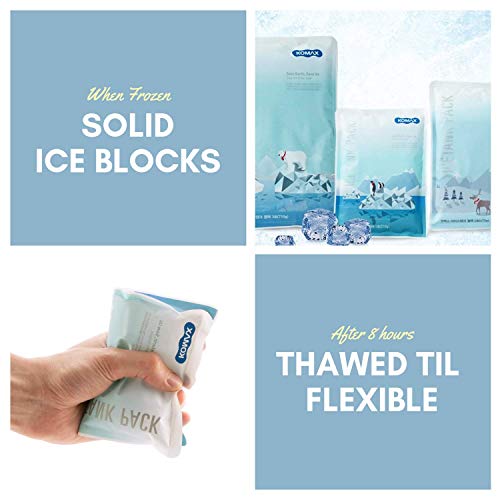 Komax Reusable Gel Ice Packs for Lunch Bags, Set of 6, Slim Design, 8 Hour Cooling, BPA-Free, Food-Safe