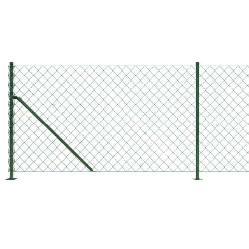 GeenYuu Clôture à mailles losangées vert avec bride en acier galvanisé PVC 1 x 10 m panneau grillage jardin terrasse balcon protection clôture barrière palissade – vue 3