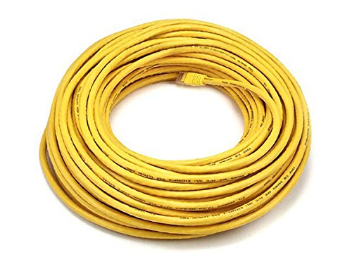 Monoprice 102332 Cat6 Ethernet Patch Cable - Network Internet Cord - RJ45, Stranded, 550Mhz, UTP, Pure Bare Copper Wire, 24AWG, 100ft, Yellow