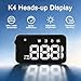 Heads up Display for Cars Windshield, Car HUD Display, Plug & Play USB, MPH/KMH Switch, Speed Calibration, Adjustable Brightness, Overspeed Alert, Large Font Display