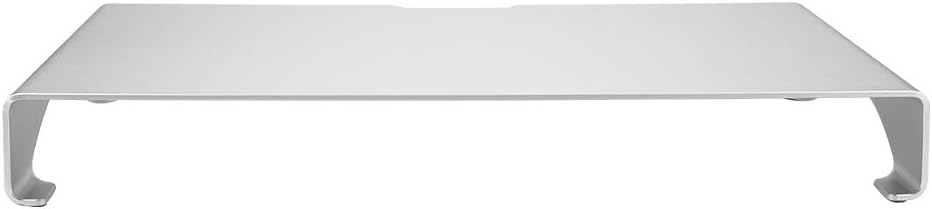 Tyenaza Monitor Riser, Aluminum Alloy Monitor Stand Notebook Laptop Organizer Shelf Silver for Desk