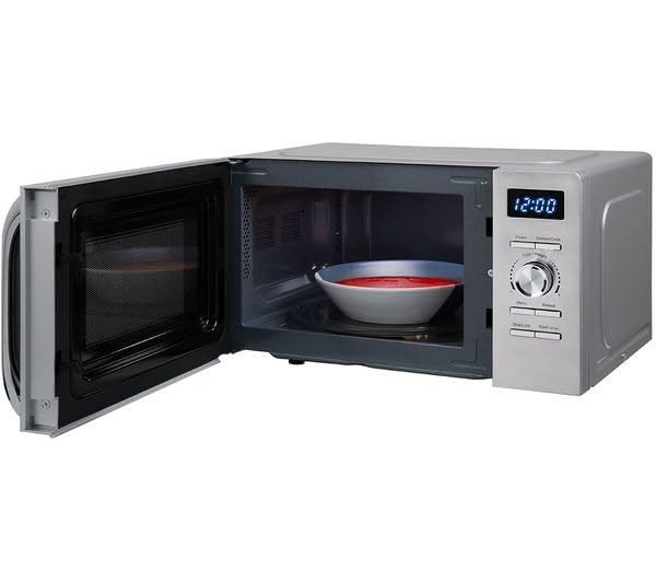 RUSSELL HOBBS RHMD836S Solo Microwave - Acciaio inossidabile, 8 programmi di cottura automatica tra cui: Patate con rivestimento - Pasta - Pizza - Popcorn - Verdure fresche - Bevande - Carne - Pesce